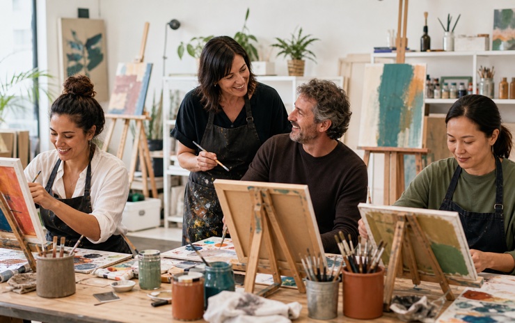 Adult Group Art Classes in Auckland | Creative Painting & Drawing for Adults