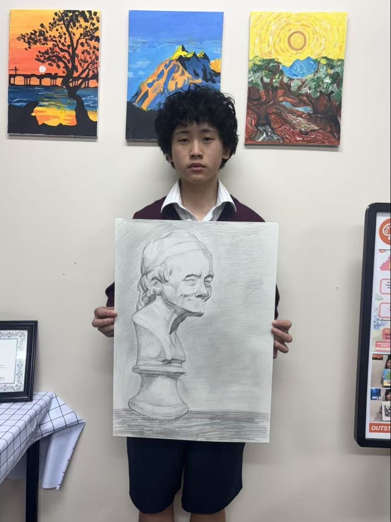 Expressive Portrait Sketch by an Advanced Class student at Art Space Studio Auckland