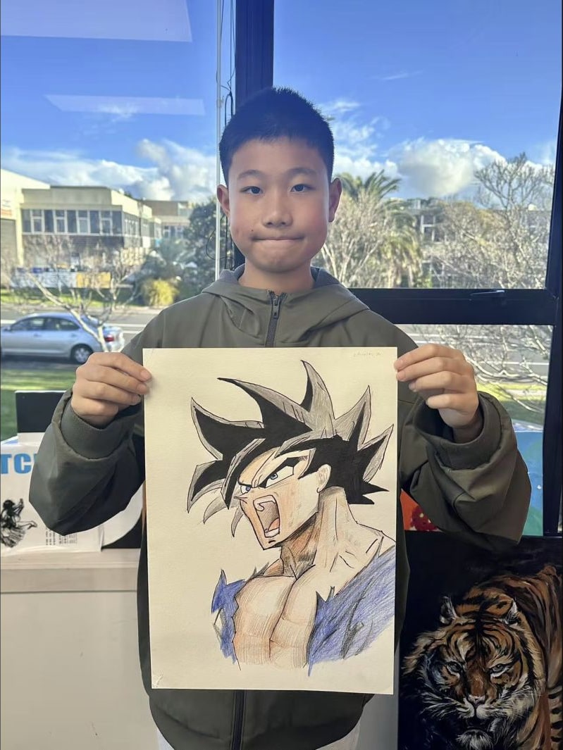 Anime Character Colour Study by a Beginner Class student at Art Space Studio Auckland