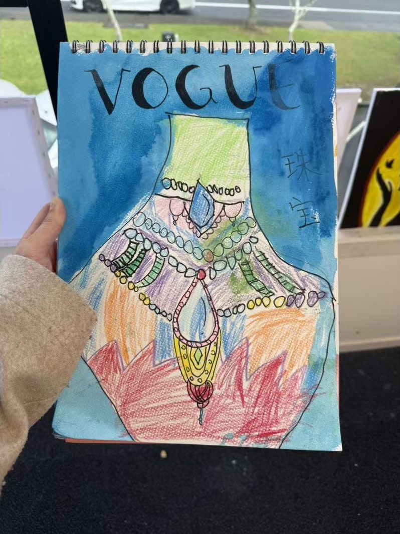 Fashion Illustration by a Discovery Class student at Art Space Studio Auckland