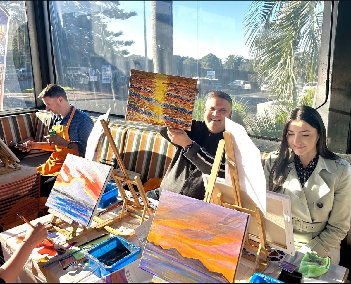 Adult Art Event Group Celebration at an Art Space Studio event