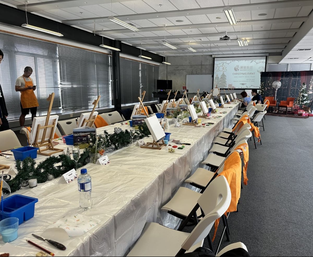 Corporate Team Art Activity at an Art Space Studio event