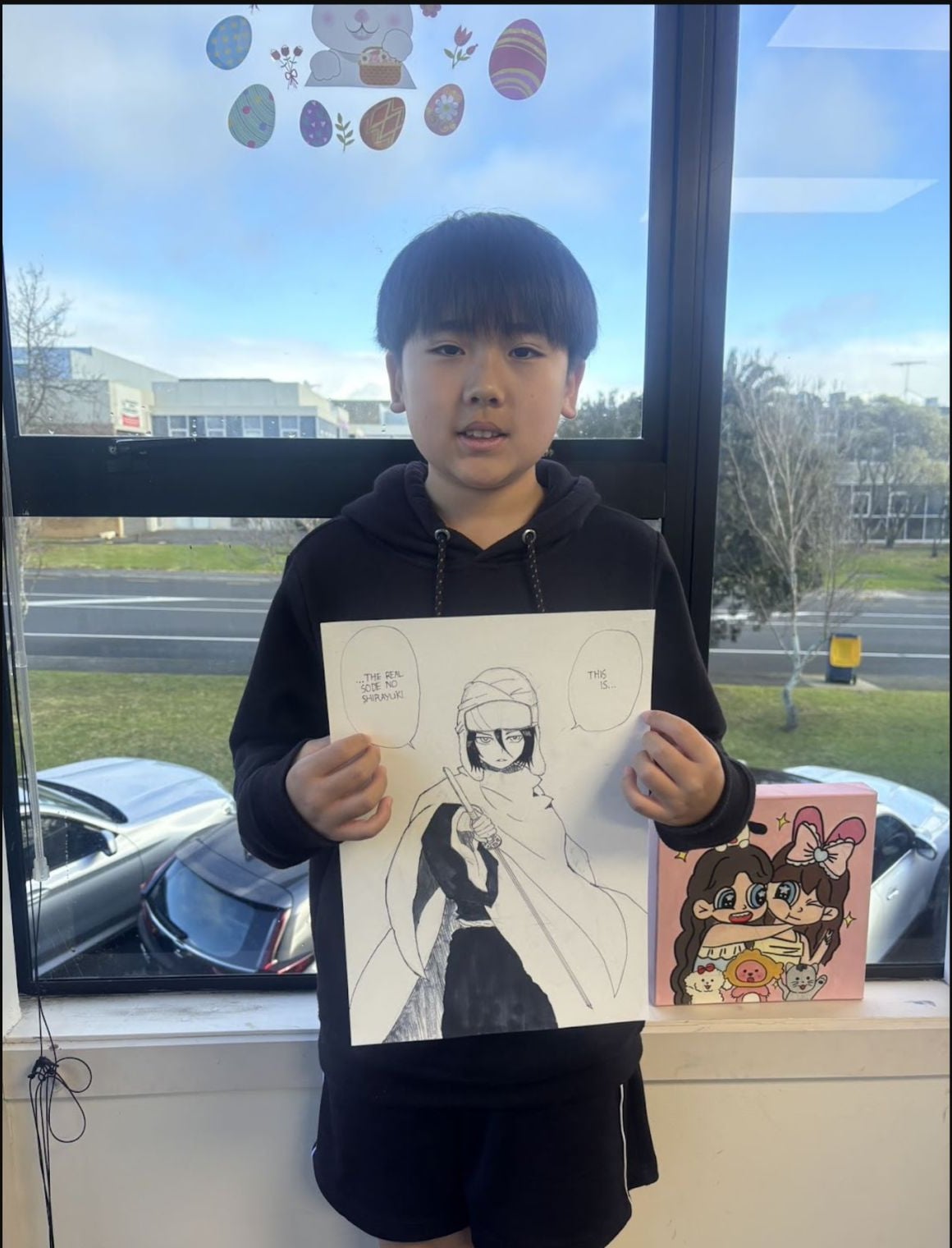 Manga Character Line Drawing by a Comic Drawing student at Art Space Studio Auckland