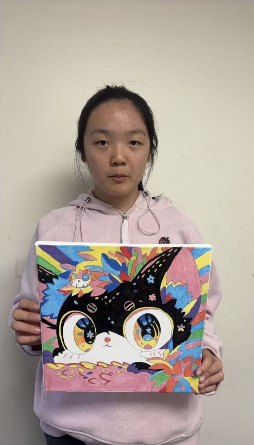 Black Cat Pop Art Character by a Comic Drawing student at Art Space Studio Auckland