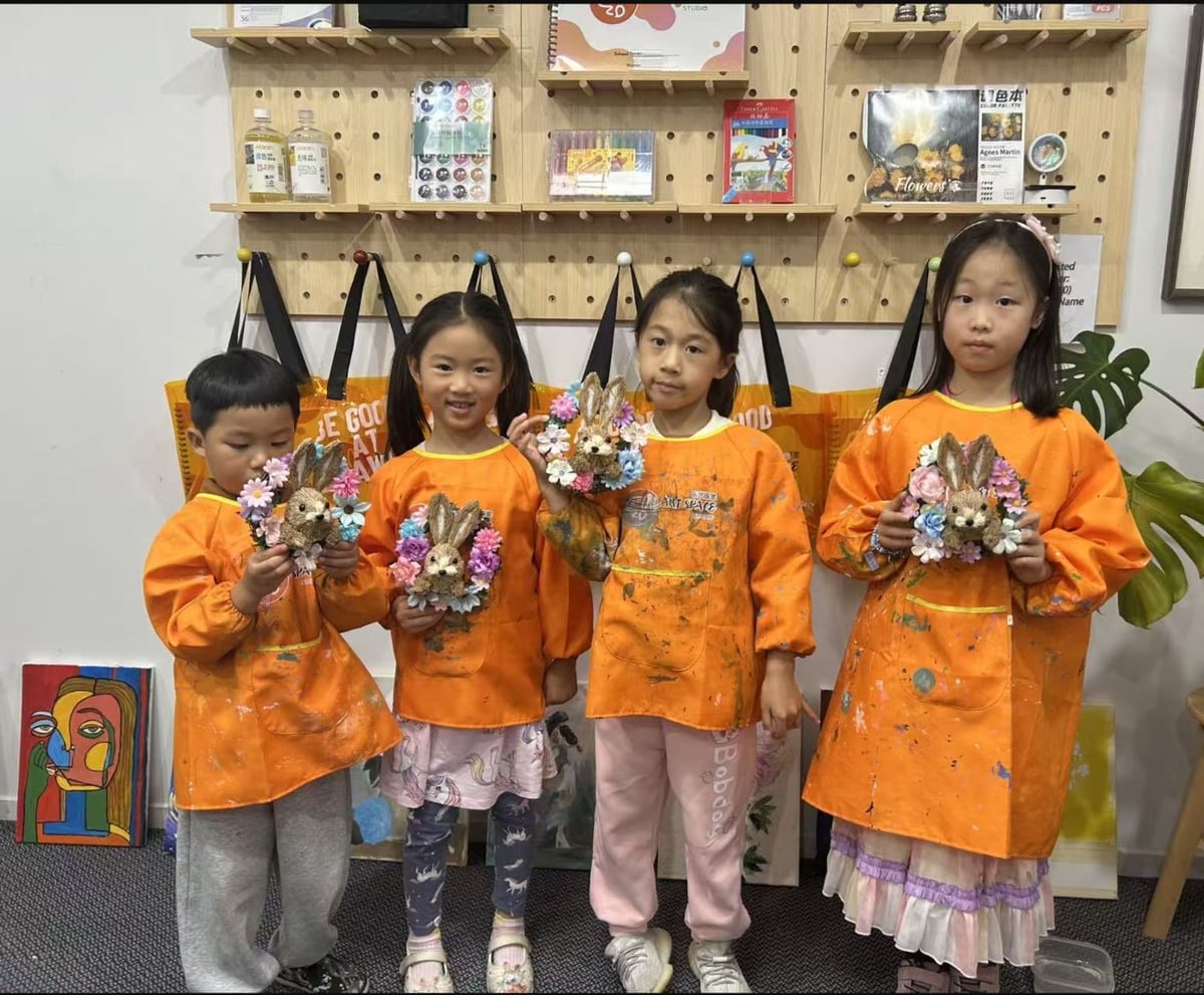 Group Floral Craft Showcase from the Holiday Program at Art Space Studio Auckland