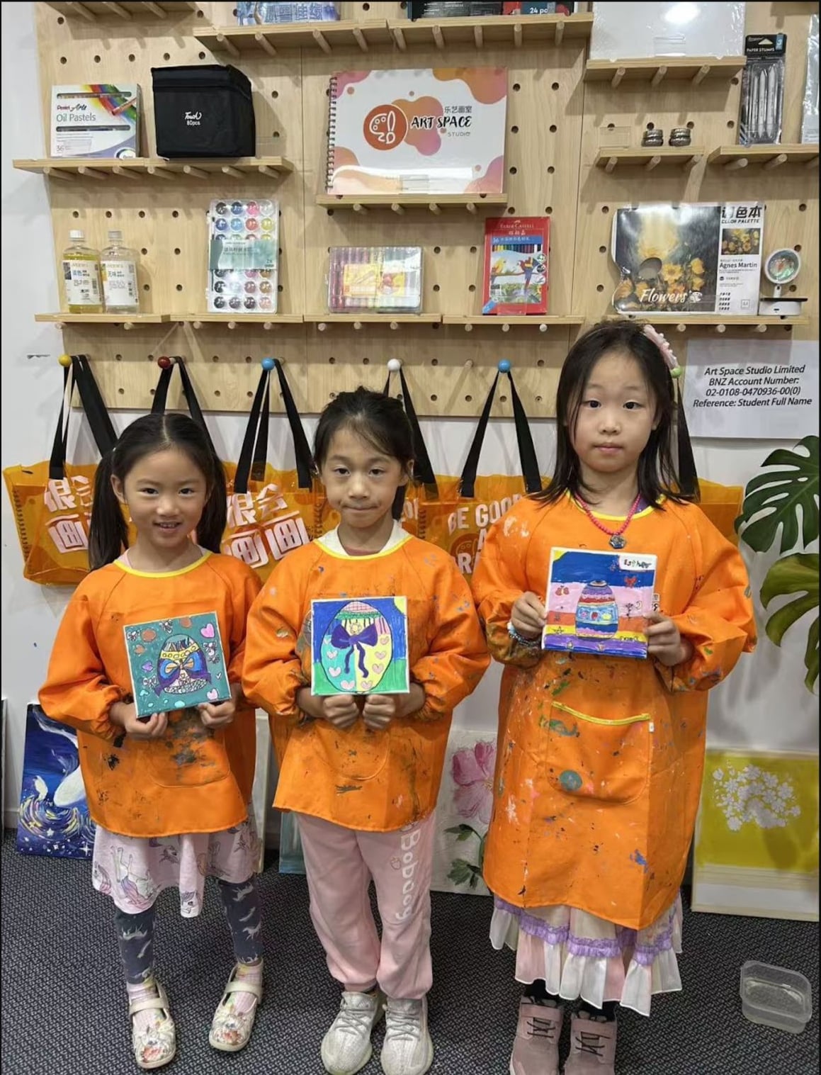 Mini Art Canvas Showcase from the Holiday Program at Art Space Studio Auckland