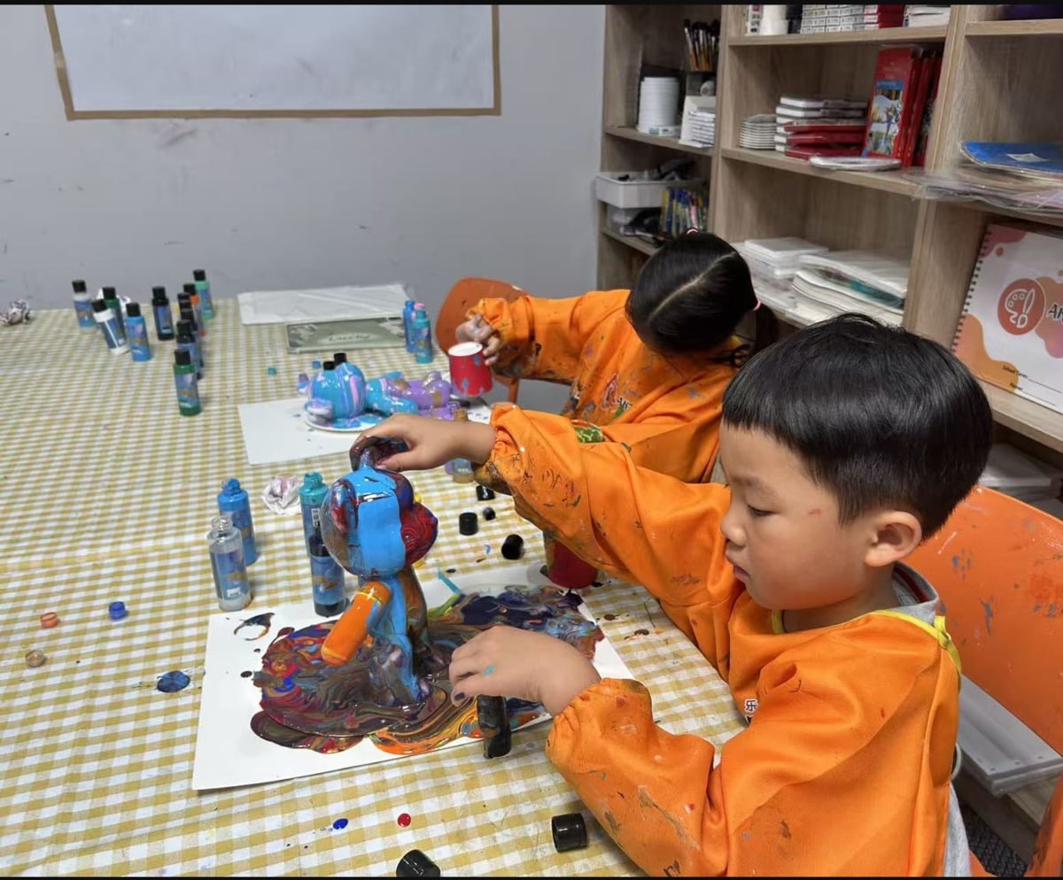 Painting 3D Art Projects from the Holiday Program at Art Space Studio Auckland