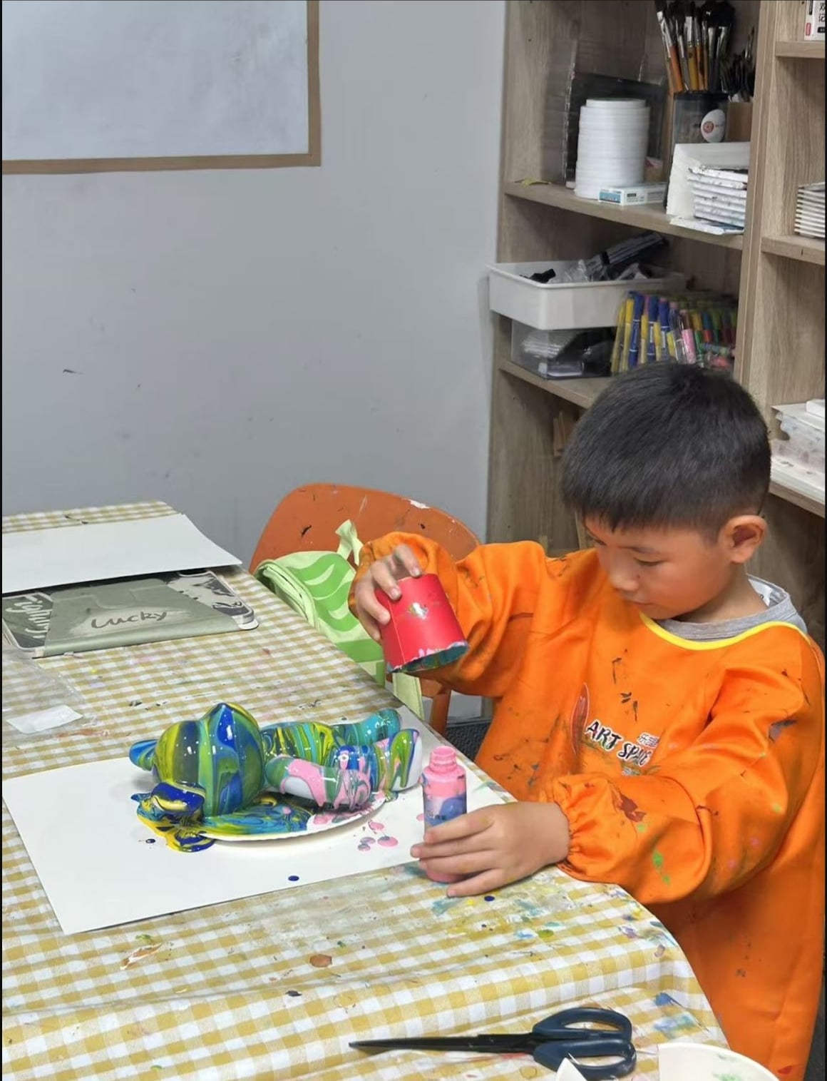 Miniature Art Project in Progress from the Holiday Program at Art Space Studio Auckland