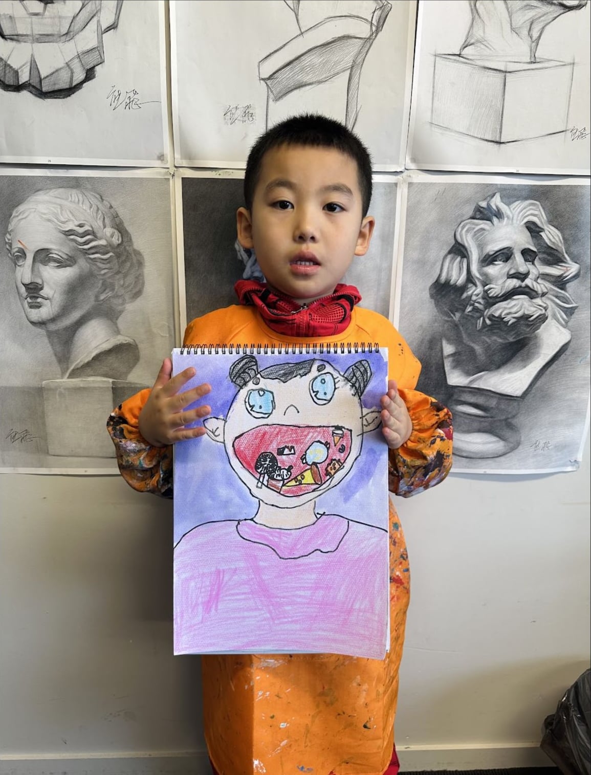 Colourful Sugar Skull Character by a Beginner Class student at Art Space Studio Auckland