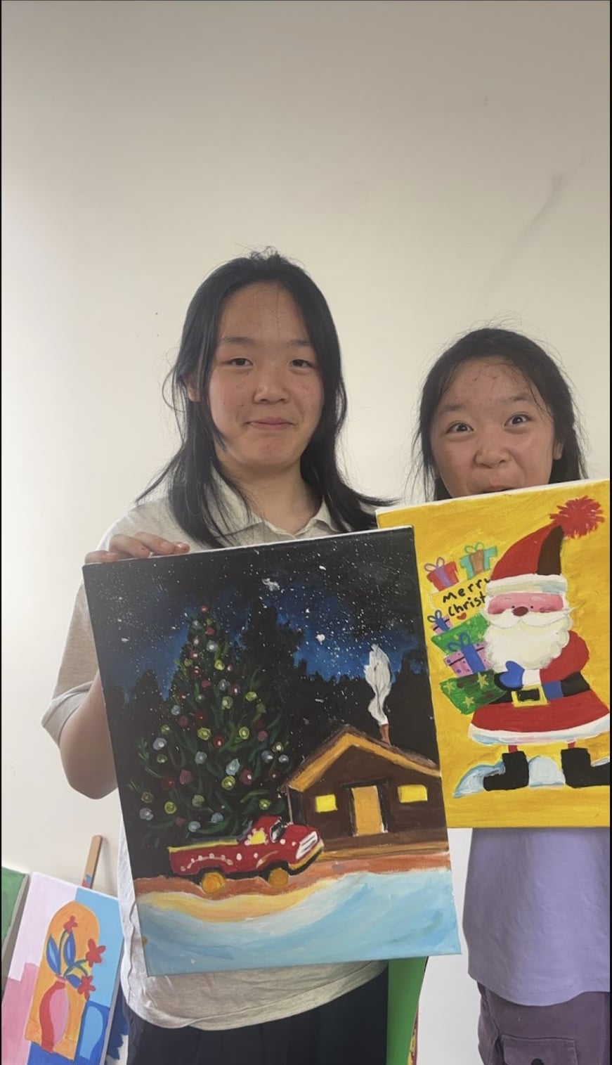 Winter Night Paintings Showcase by an Intermediate Class student at Art Space Studio Auckland