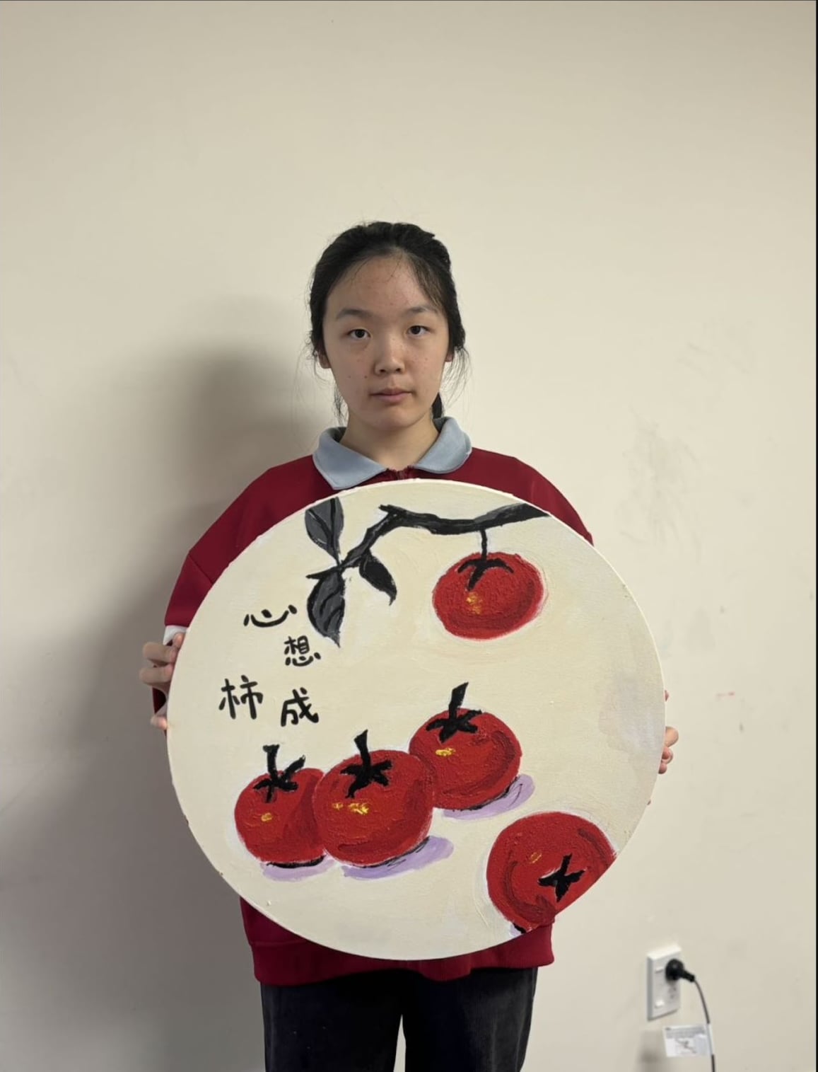 Chinese Pomegranate Ink Painting by an Advanced Class student at Art Space Studio Auckland