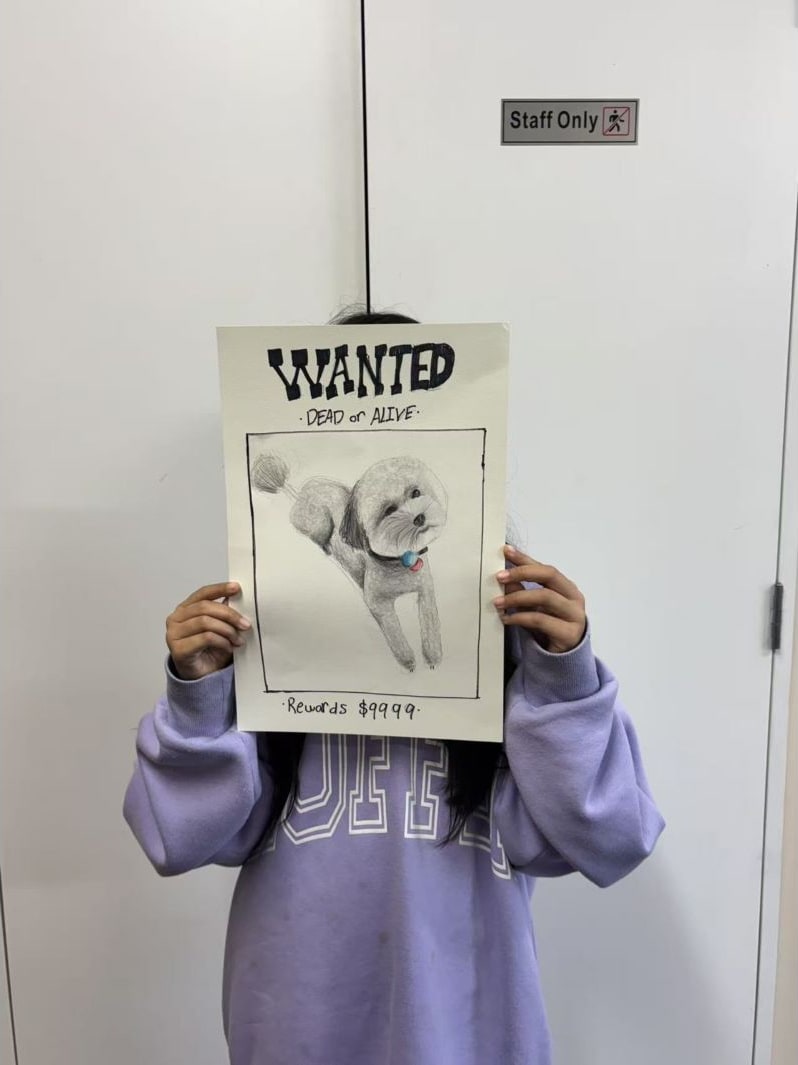 Vintage Wanted Poster Drawing by an Intermediate Class student at Art Space Studio Auckland